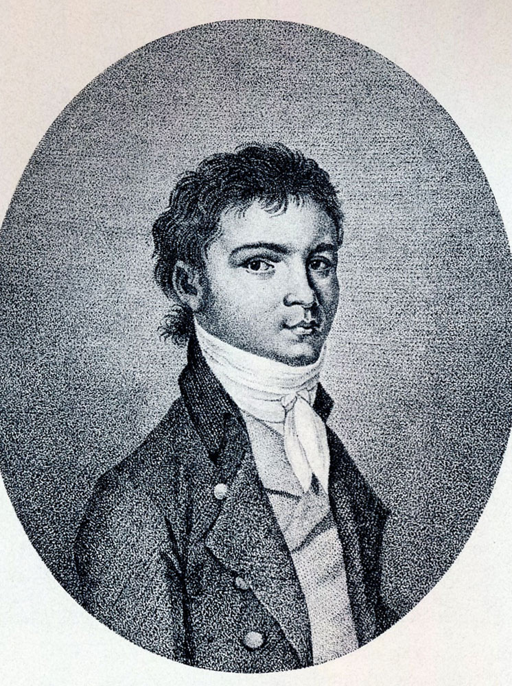 Portrait of Beethoven (1800), engraved by Johann Neidl, based on a drawing by Gandolph Ernst Stainhauser von Treuberg.