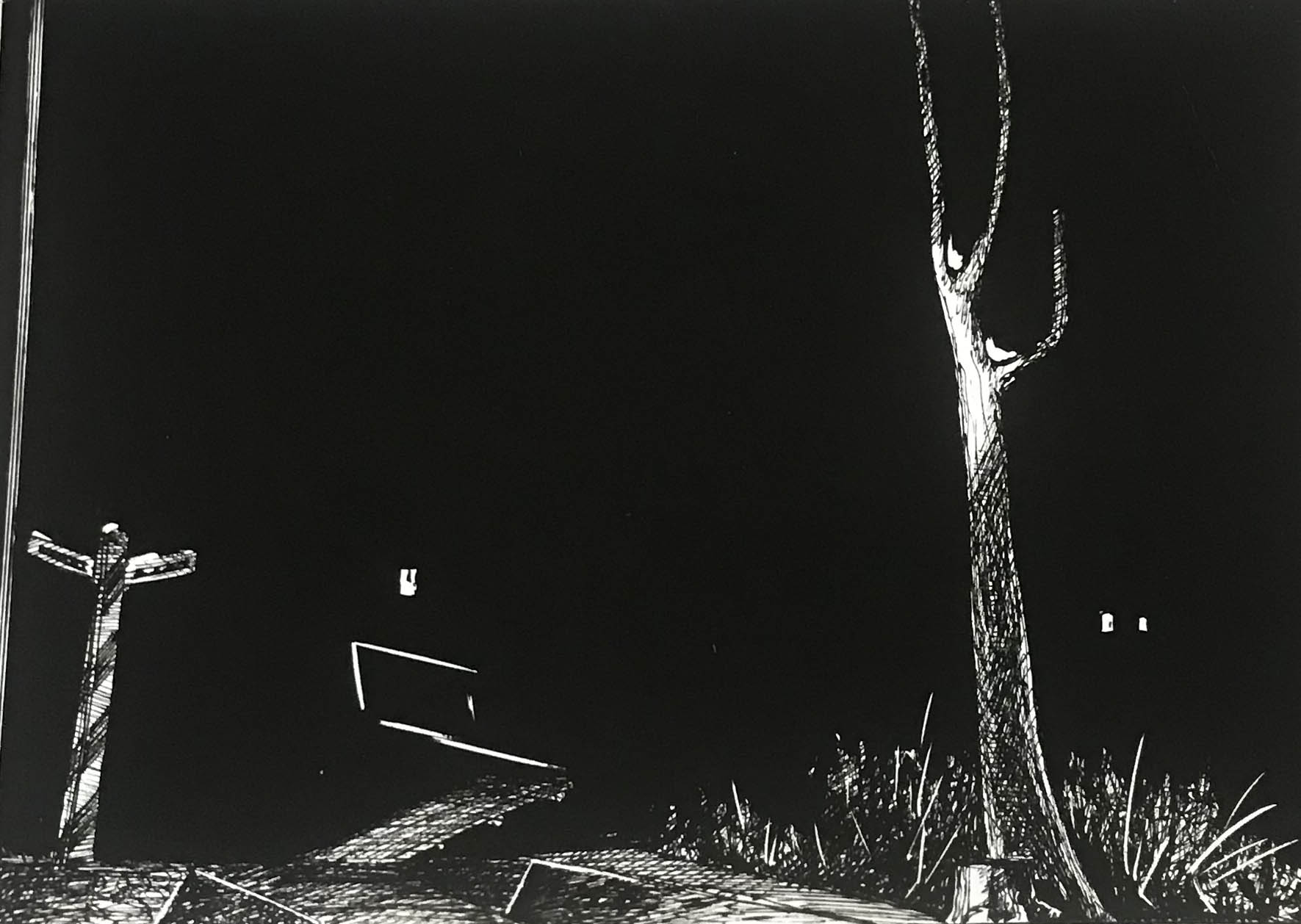 Act IV stage design for Leningrad production of Lady Macbeth of Mtsensk. 